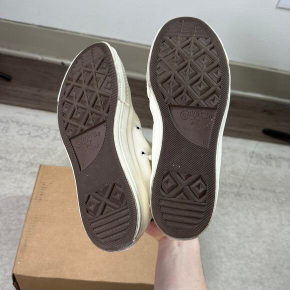 Vintage Y2K Converse Chuck Comme des Garcons High Tops Shoes Mens 10 Cream Tan - Picture 7 of 8